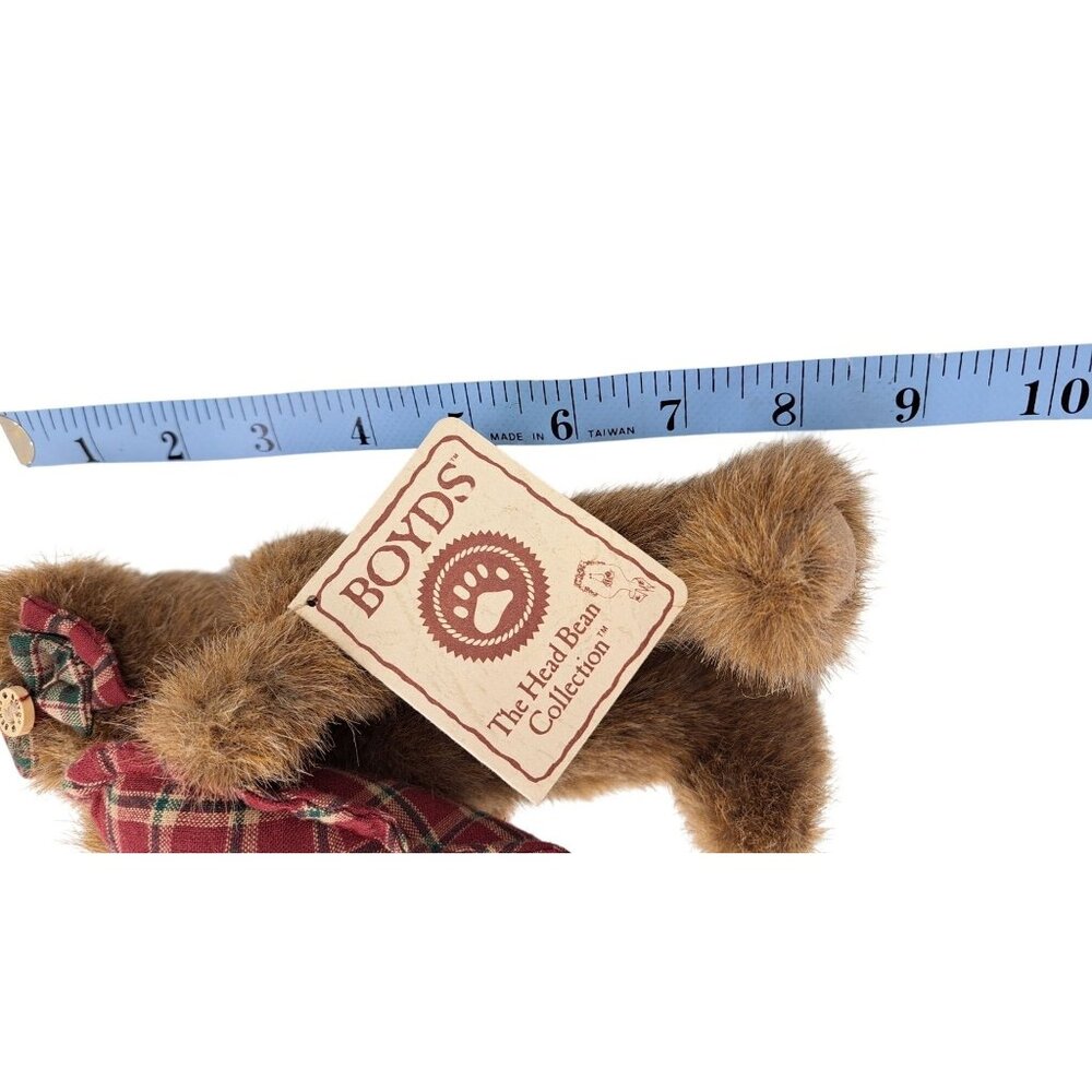 Vintage Boyds Bears Love You Grandma Teddy Plush 8" Plaid Heart Bow Pillow Gift - Picture 12 of 12